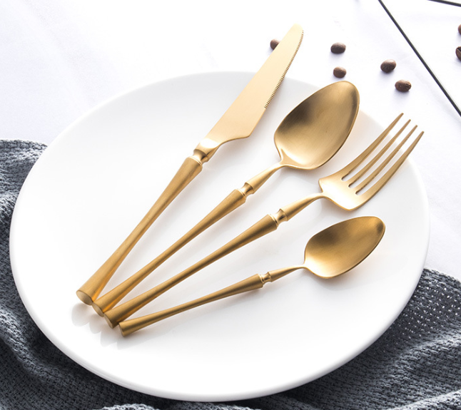 SDC017 European style serving spoon and forks set stainless steel flatware kitchen ware wholesale
