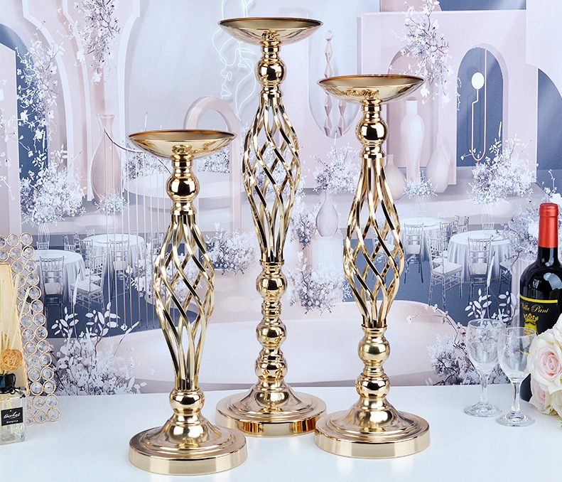 SHJ011 Gold iron flower stand popular wedding party events table decoration metal centerpiece