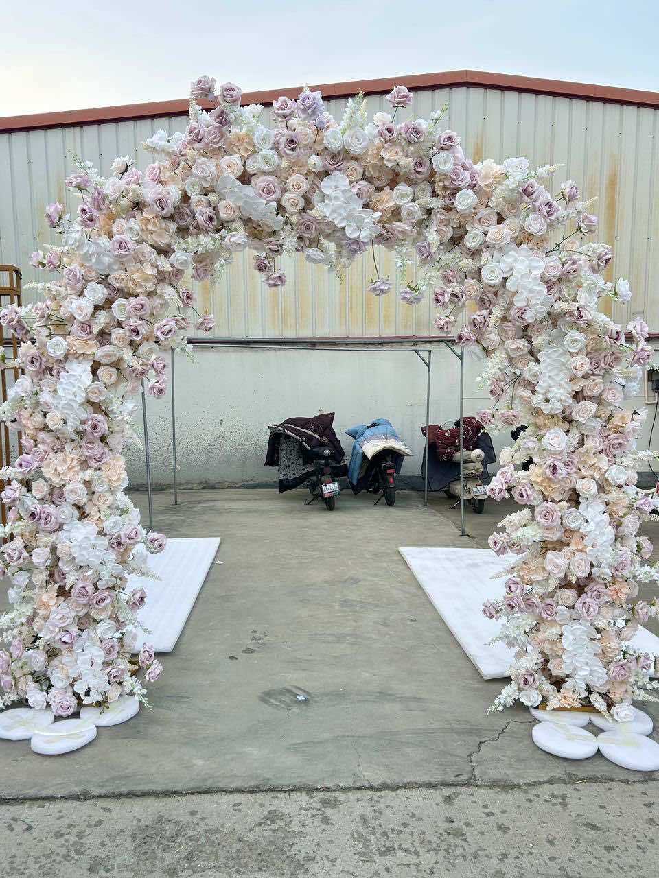 Wedding flower arch arrangement rose flower arch with stand