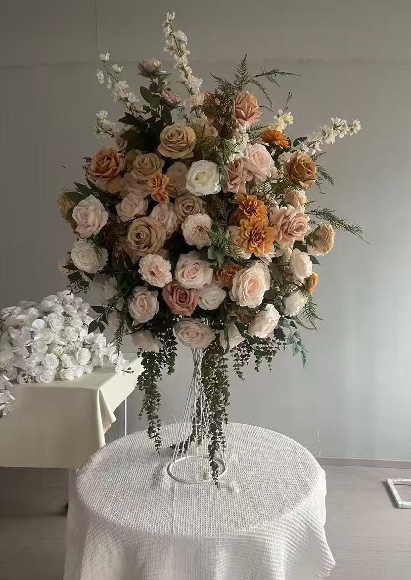Fantastic artificial rose flower ball wedding table flower decoration