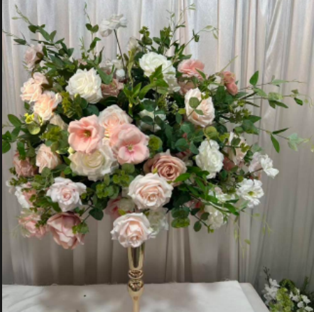 Artificial White Large Flower Ball, Table Centerpiece for Wedding Event Decor, Road Lead Floral Arrangement
